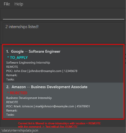 Before listing all internships
