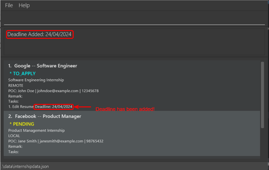 After Setting Deadline